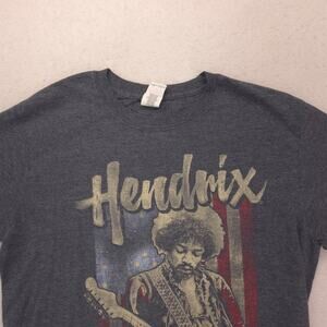 Jimi Hendrix Band Crew Neck Short Sleeve Graphic T Shirt Mens Size M Navy Blue